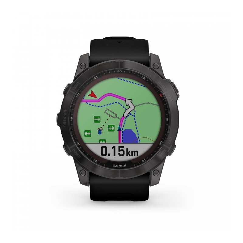 081 Garmin fenix 7X Sapphire Solar GPS Smartwatch - negro/carbon - DLC Titanio