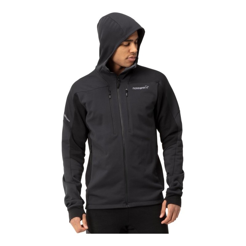 085 Norrona Chaqueta Hombre - trollveggen Powerstretch Pro Zip Hood - Caviar