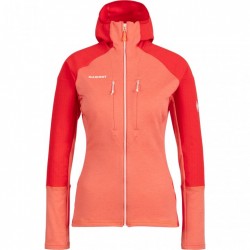 108 Mammut Chaqueta con Capucha Mujer - Eiswand Advanced Midlayer - barberry-azalea