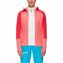 108 Mammut Chaqueta con Capucha Mujer - Eiswand Advanced Midlayer - barberry-azalea