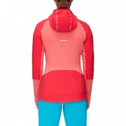 108 Mammut Chaqueta con Capucha Mujer - Eiswand Advanced Midlayer - barberry-azalea