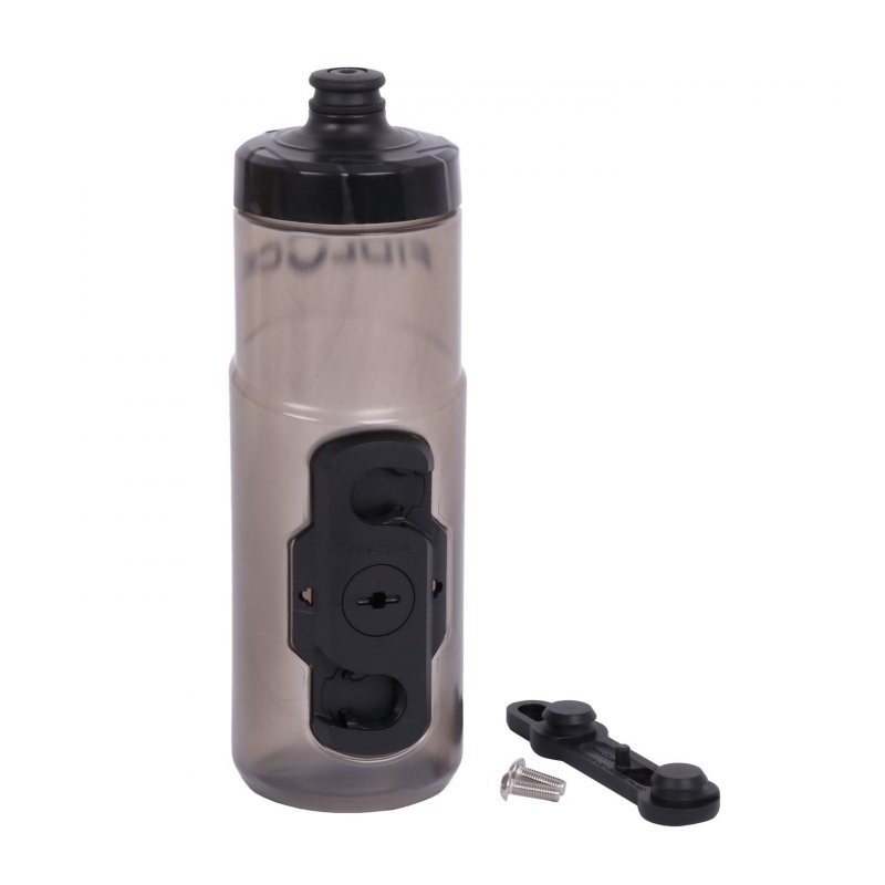 184 Fidlock Bottle Twist Set Botella 600 ml + Bike Base Soporte - Oferta Especial - negro transparente