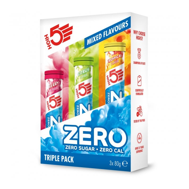 281 High5 Electrolitos Bebida Deportiva - Zero Triple Pack - 3x 20 Pastillas Efervescentes