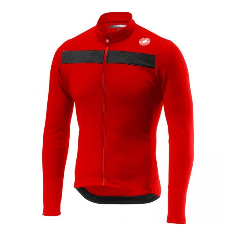 466 Castelli Maillot de Manga Larga Hombre - Puro 3 - rojo 023