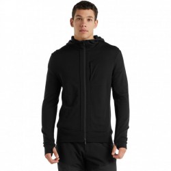 836 Icebreaker Chaqueta con Capucha para Hombre - Quantum III - Negro