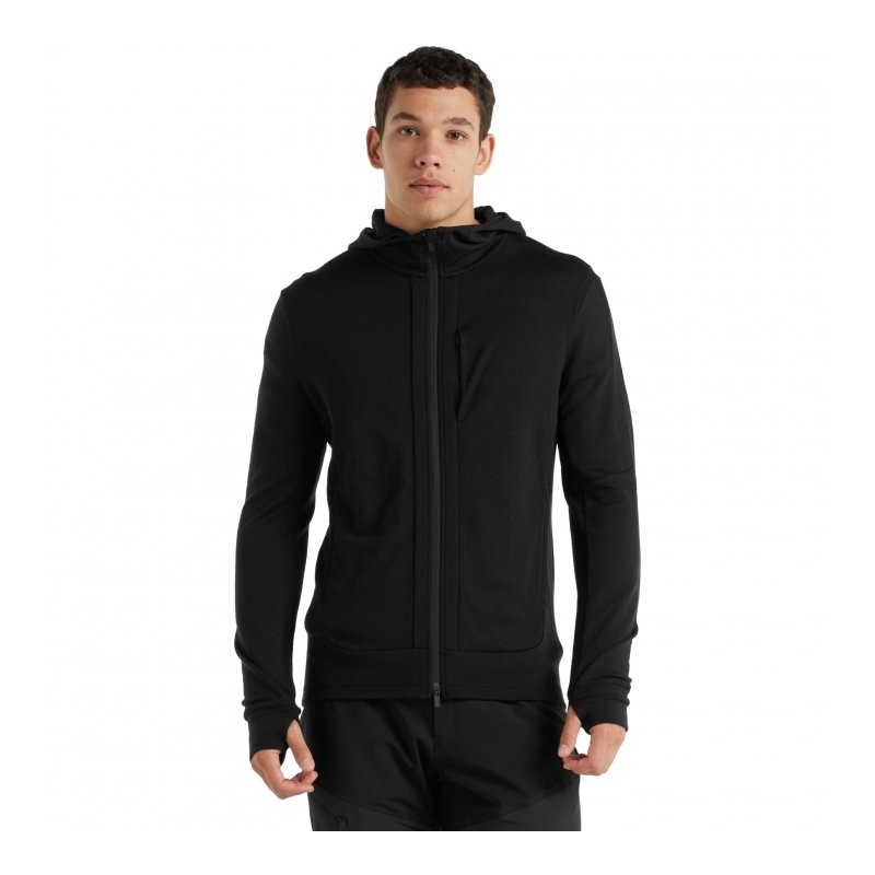 836 Icebreaker Chaqueta con Capucha para Hombre - Quantum III - Negro