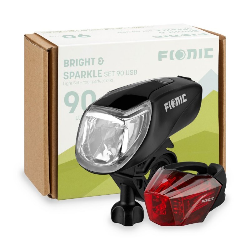 1030 FIONIC Luz Delandera + Luz Trasera - Bright & Sparkle Set 90 USB