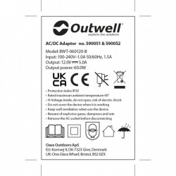 Outwell AC/DC Adaptador para Nevera Portátil - Negro