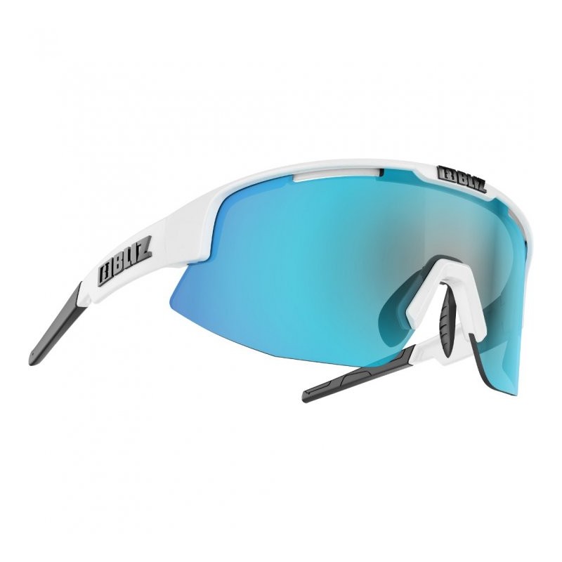 1072 Bliz Gafas - Matrix - Shiny White / Smoke with Blue Multi