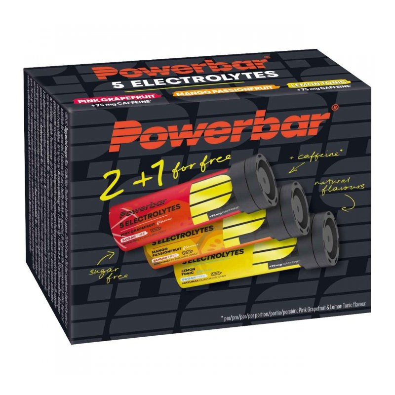 Powerbar Pastillas Efervescentes - 5Electrolytes Multiflavour Pack - 2 + 1 gratis (30 piezas)