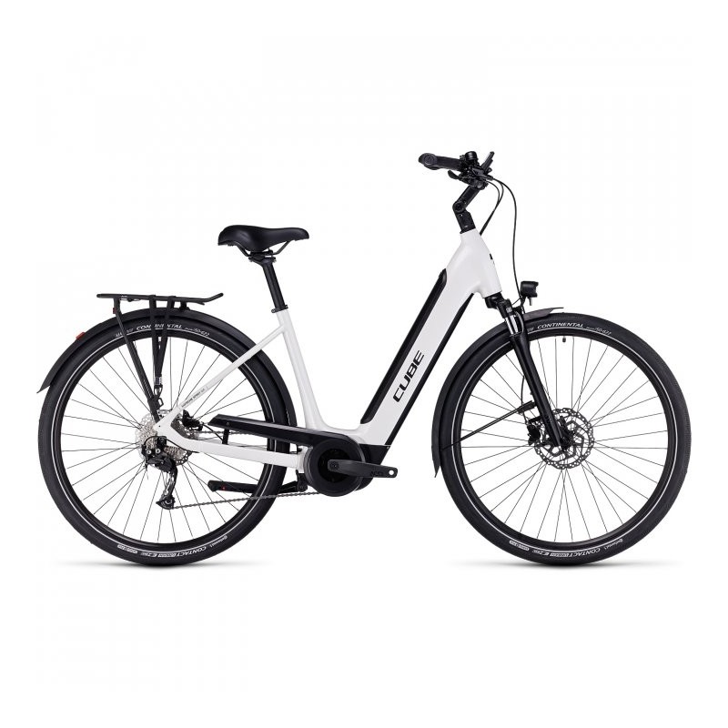 CUBE Bicicleta Eléctrica Easy Entry - SUPREME SPORT HYBRID ONE 500 - 2023 - white / black