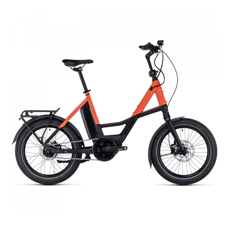 CUBE Bicicleta Eléctrica 20" - COMPACT HYBRID 500 - 2023 - black / sparkorange