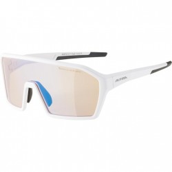 1369 Alpina Ram HVLM+ Gafas - white matt / Hicon Varioflex blue mirror