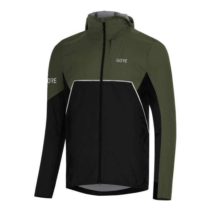 GOREWEAR Chaqueta con Capucha Mujer - R7 Partial GORE-TEX INFINIUM™ - negro/utility green 99BH