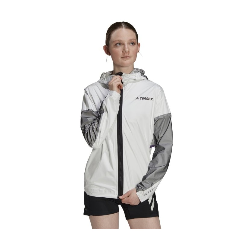 adidas Chaqueta Mujer - TERREX Parley Agravic Trail Running - blanco/negro