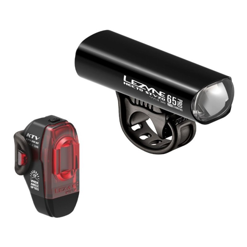 1577 Lezyne Hecto Drive Pro 65 + KTV Drive Kit de Luces - Aprobado por StVZO alemana - negro