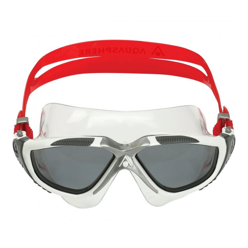 AQUASPHERE Gafas Natación - Tintado Smoke - Vista - Blanco/Rojo