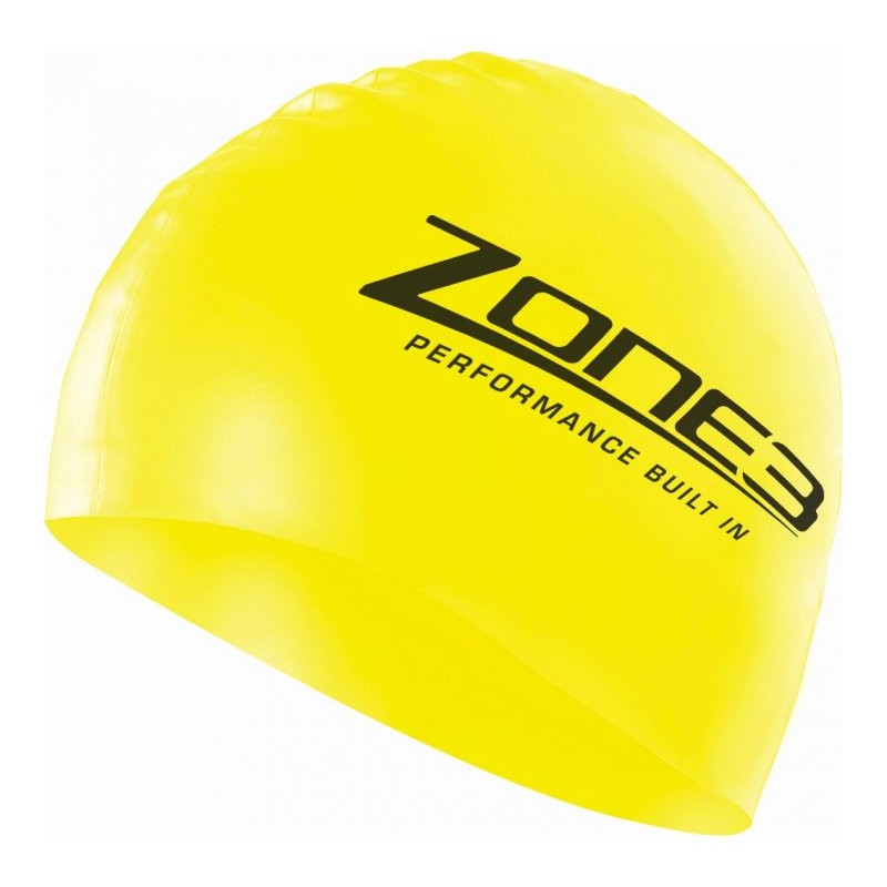 Zone3 Silicone Swim Cap - hi vis yellow