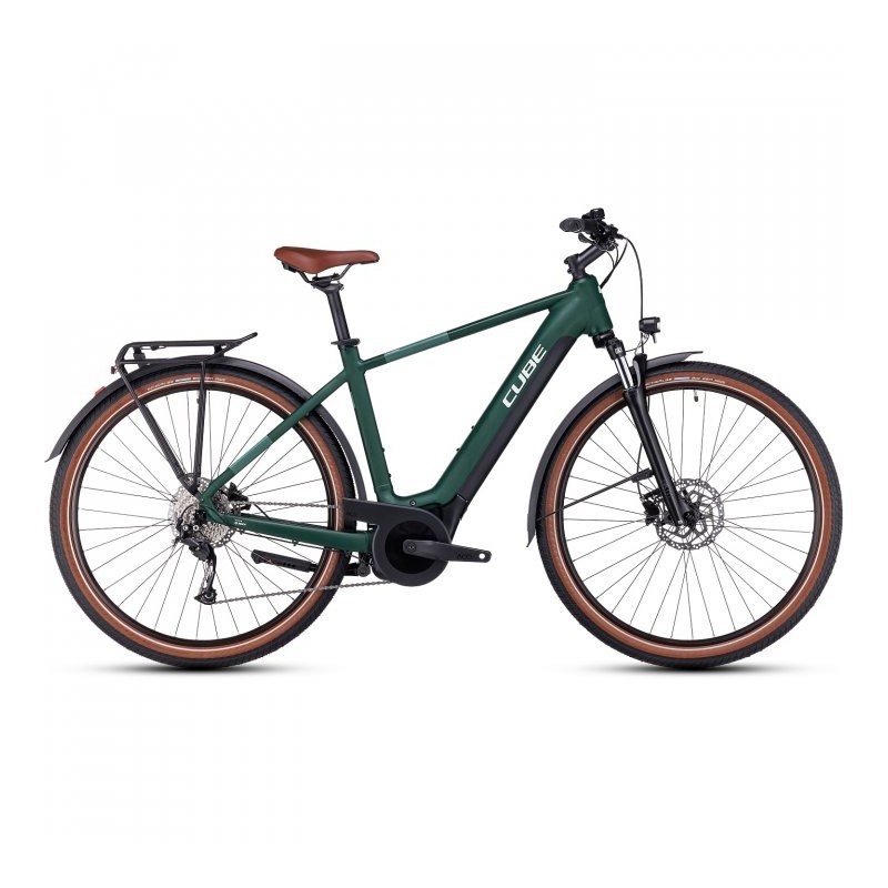 CUBE Bicicleta Eléctrica Trekking - TOURING HYBRID ONE 500 - 2023 - darkgreen / green