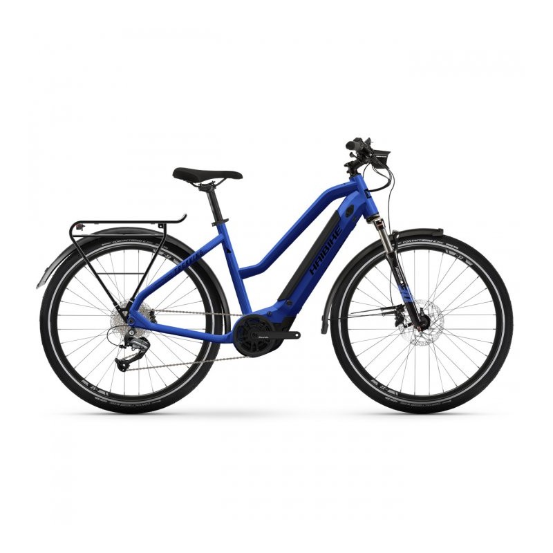 Haibike Trekking 4 Mid i500Wh - 27.5" Bicicleta Trekking Eléctrica para mujeres - 2022 - blue/black - gloss&matt