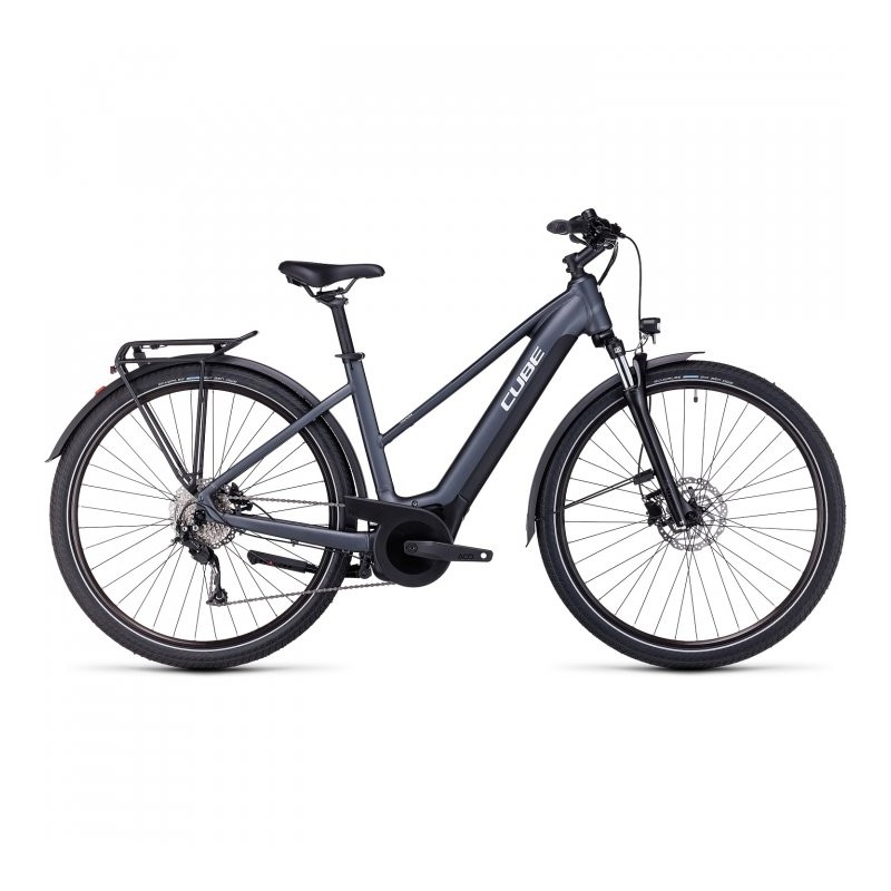 CUBE Bicicleta Eléctrica Trekking Mujer - TOURING HYBRID ONE 500 - 2023 - grey / white