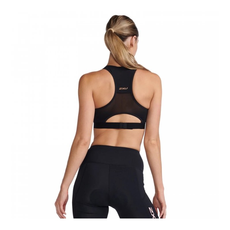 2XU Aero Tri Top Crop Mujer - negro/blanco