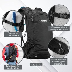 RAVE Mochila para bicicleta y aire libre con bolsa de hidratación de 2 litros