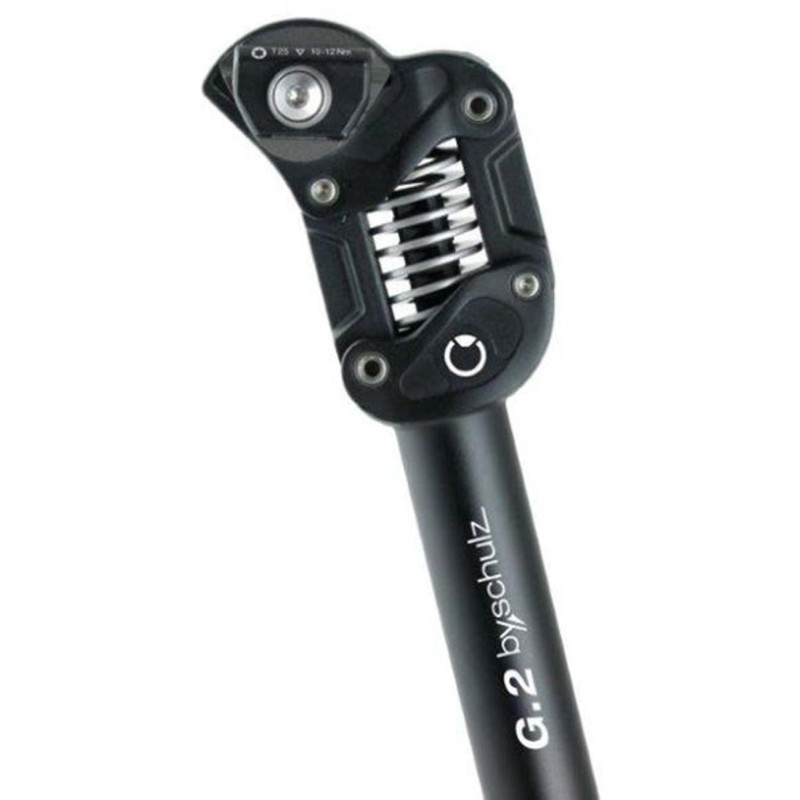 by.Schulz Tija de sillín con suspensión G.2, Ø30,9mm, 350mm, negra, soporte., 80-105 kg