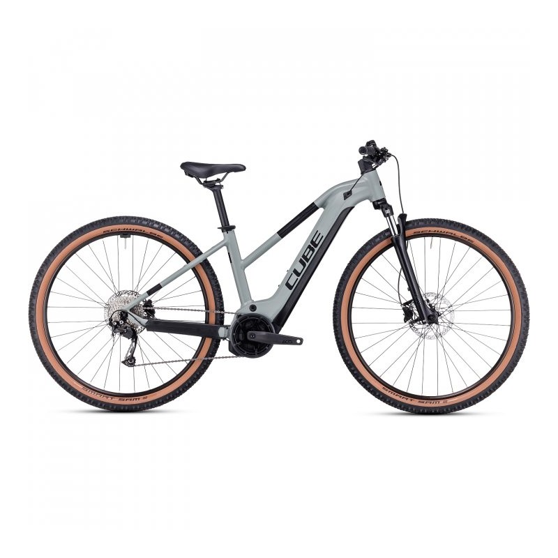 CUBE Bicicleta Eléctrica de Montaña Mujer - REACTION HYBRID Performance 500 - 2023 - swampgrey / black