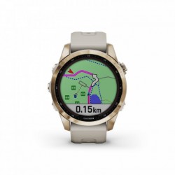 Garmin fenix 7S Sapphire Solar GPS Smartwatch - blanco/light gold - Titanio