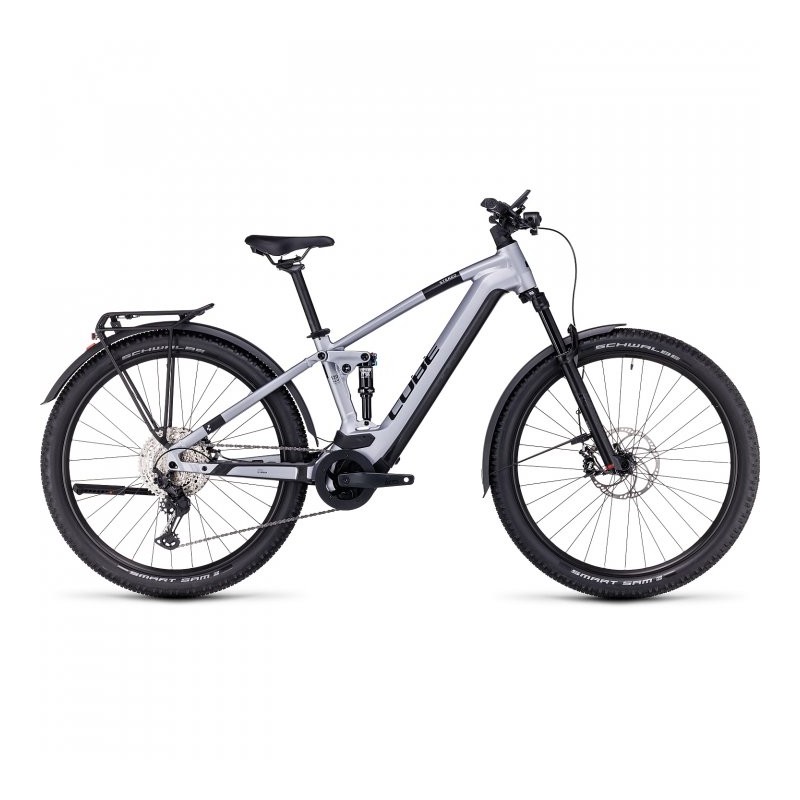 CUBE Bicicleta Eléctrica de Montaña - STEREO HYBRID 120 Race Allroad 750 - 2023 - polarsilver / black