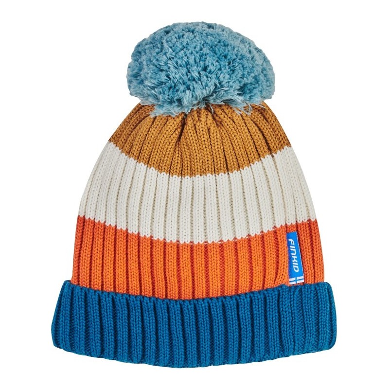 Finkid POMPULA Gorro con Pompón Niño - cinnamon/real teal