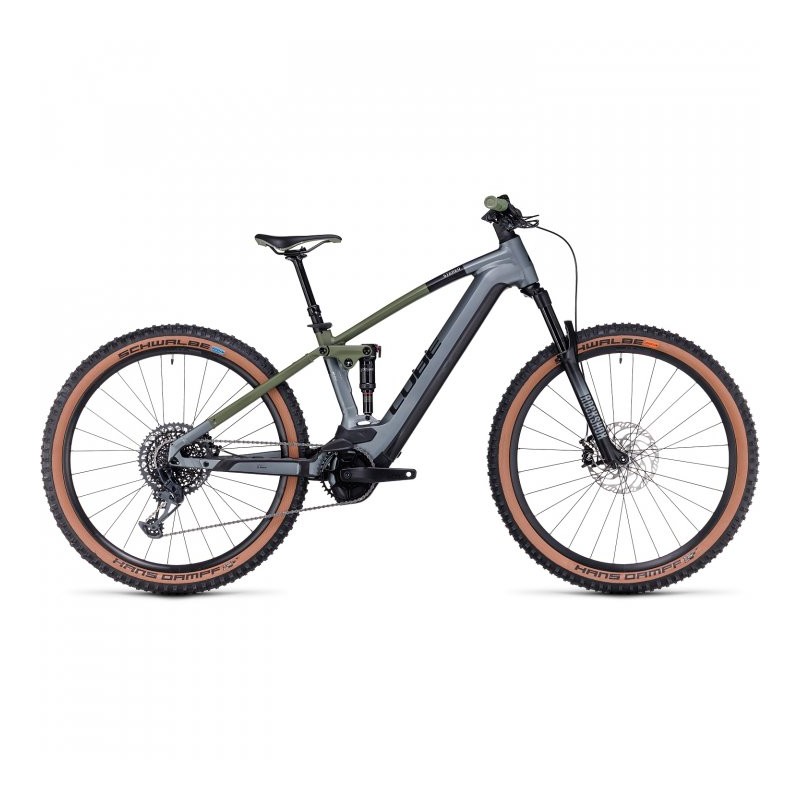 CUBE Bicicleta Eléctrica de Montaña - STEREO HYBRID 120 TM 750 - 2023 - flashgrey / olive