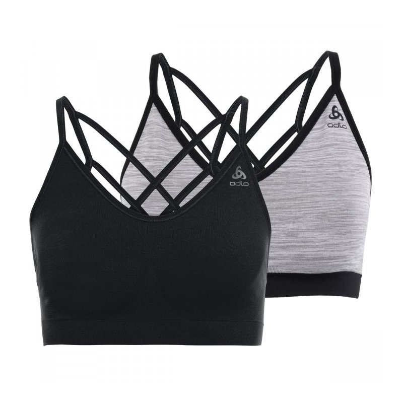 Odlo Sujetador Deportivo Mujer - SEAMLESS SOFT - black - grey melange