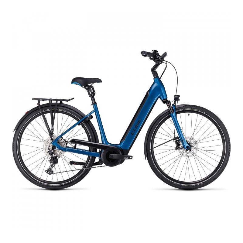 CUBE Bicicleta Eléctrica Easy Entry - SUPREME SPORT HYBRID EXC 625 - 2023 - blue / black