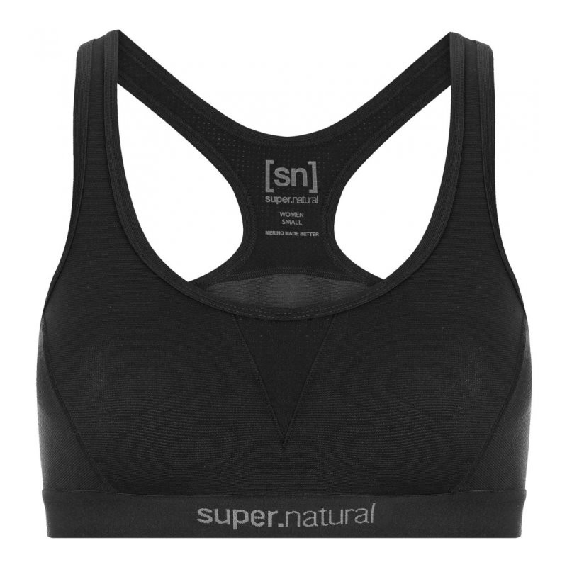 SUPER.NATURAL Sujetador Deportivo Mujer - Semplice 220 - Jet Black