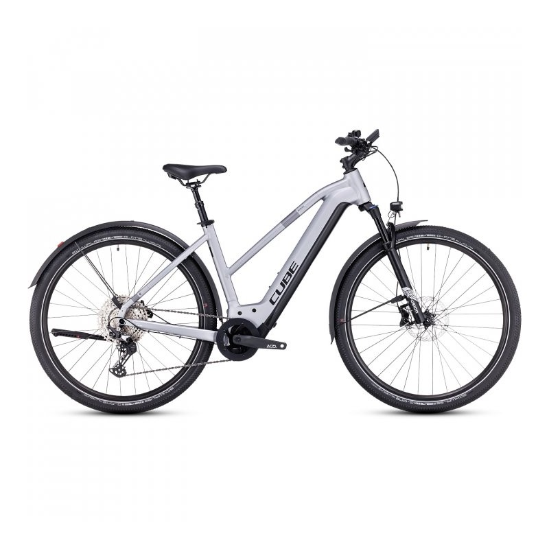 CUBE Bicicleta Eléctrica Mujer - NURIDE HYBRID EXC 750 Allroad - 2023 - polarsilver / black