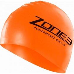 Zone3 Silicone Swim Cap - hi vis orange