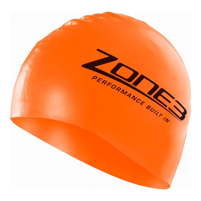 Zone3 Silicone Swim Cap - hi vis orange