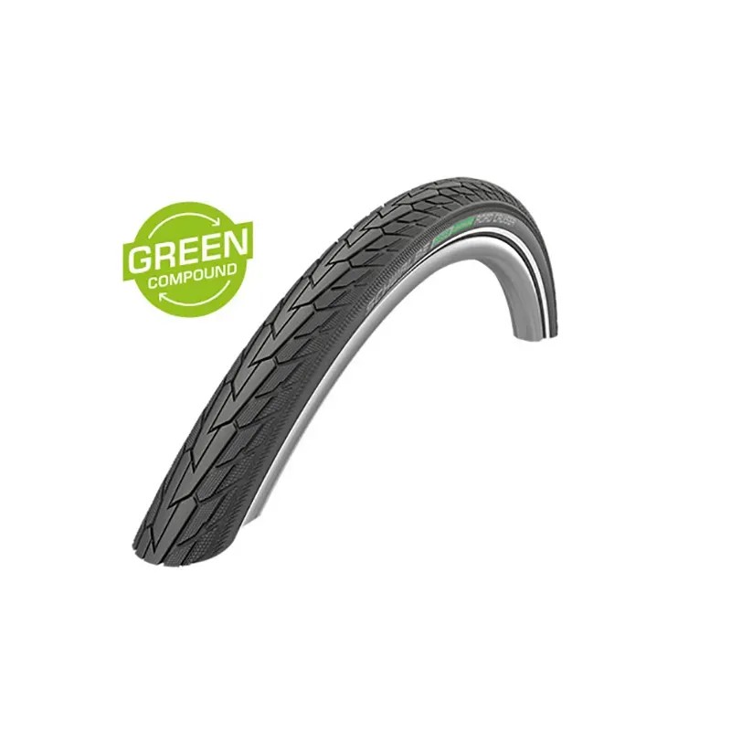 1034 CUBIERTA SCHWALBE ROAD CRUISER 14x1 3/8 HS484 ACTIVE LINE K-GUARD GREEN COMPOUND RIGIDA NEG/BLANCO