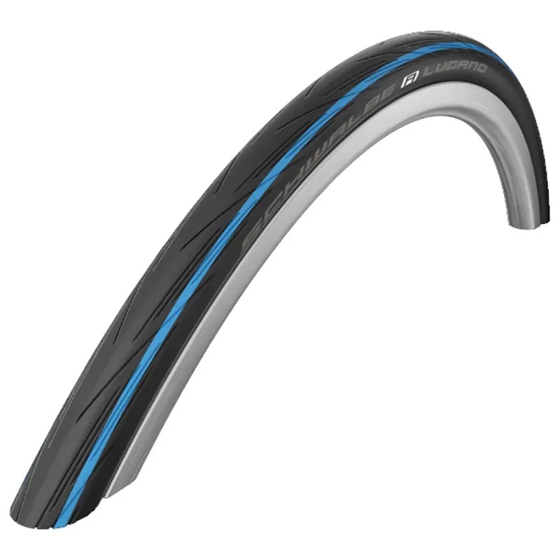 1085 CUBIERTA SCHWALBE LUGANO II 700x25C HS471 K-GUARD RIGIDA LINEAS AZULES