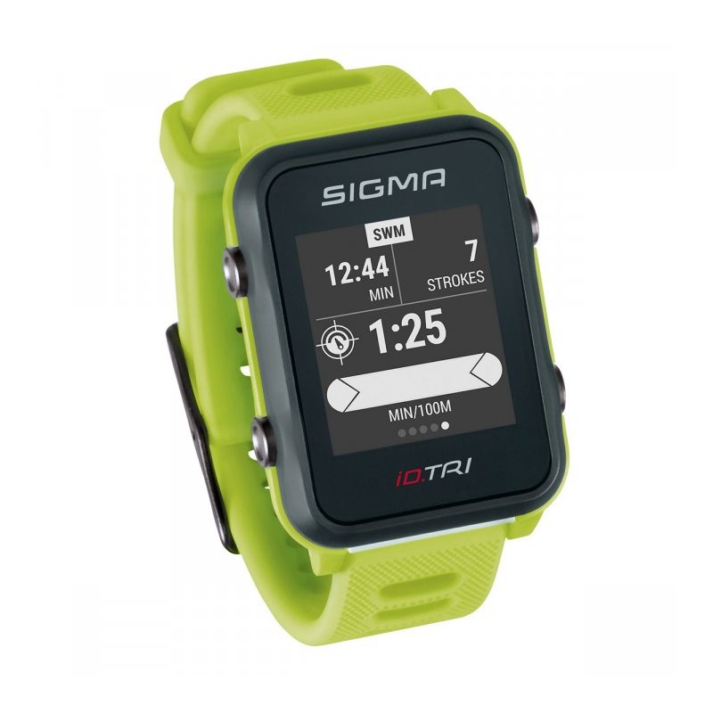 Sigma Sport iD.TRI Set Reloj Deportivo incluido Sensor de Pecho - neon green