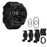 Garmin fenix 7X Sapphire Solar GPS Smartwatch & Soporte de Cuarto de Vuelta QuickFit para Bicicletas - negro - DLC Titanio