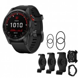 Garmin fenix 7S Solar GPS Smartwatch & Soporte de Cuarto de Vuelta QuickFit para Bicicletas - gris/negro