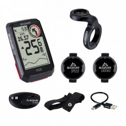 Sigma Sport ROX 4.0 Sensor Set - GPS Ciclocomputador + Pulsómetro R1 DUO + Sensor de Cadencia y Velocidad DUO - negro