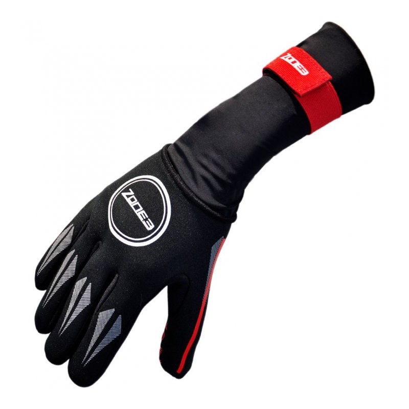 068 Zone3 Guantes Natacion de Neopreno - negro/rojo/blanco